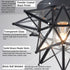 Black Moravian Star Ceiling Light Flush Mount, Transparent, 12.7-IN